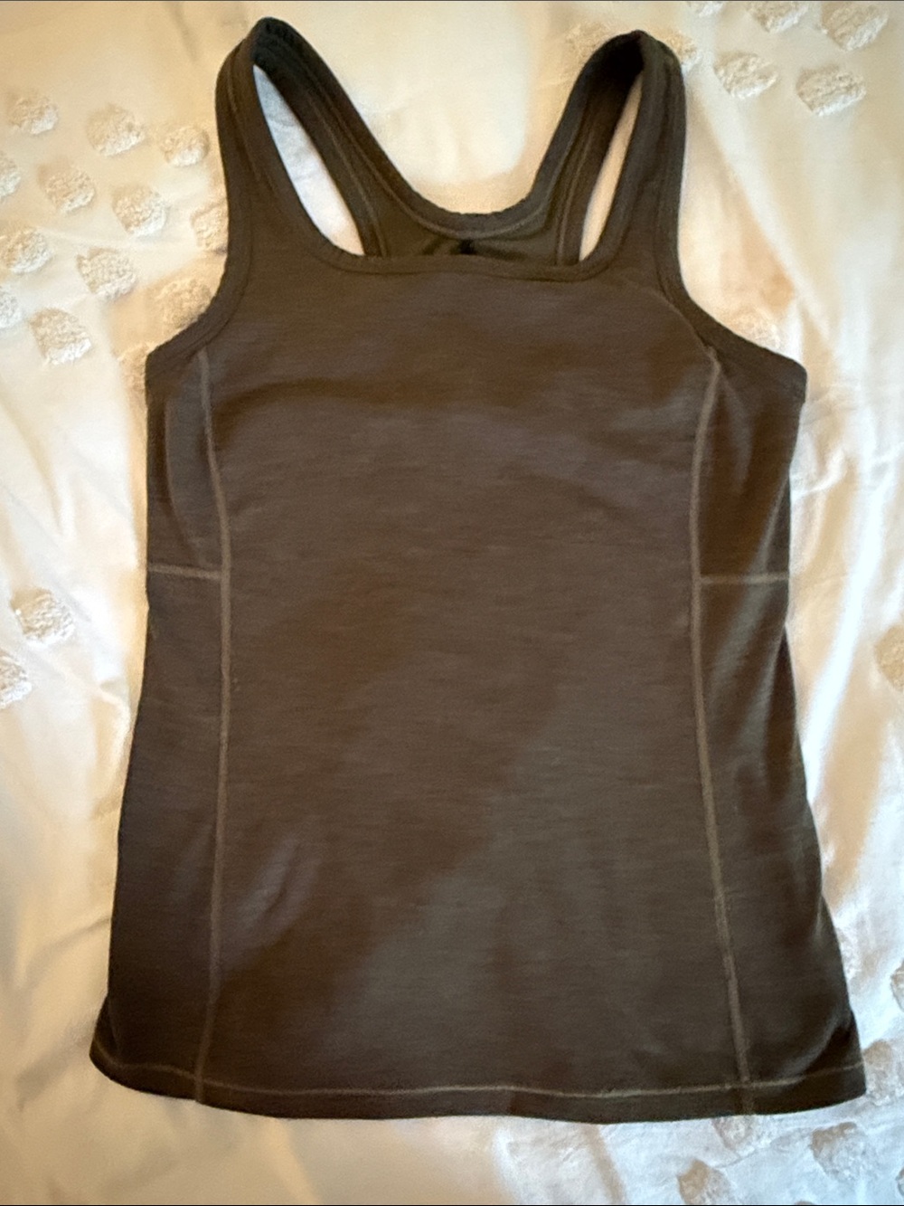 Prana Brown Racerback Tank Top with built in light bra.